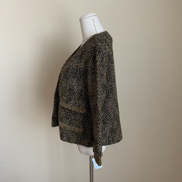 NWT Vintage 60s Saks Fifth Ave Classic Jacket Nubby Knit Blazer Open Front - Picture 4 of 12